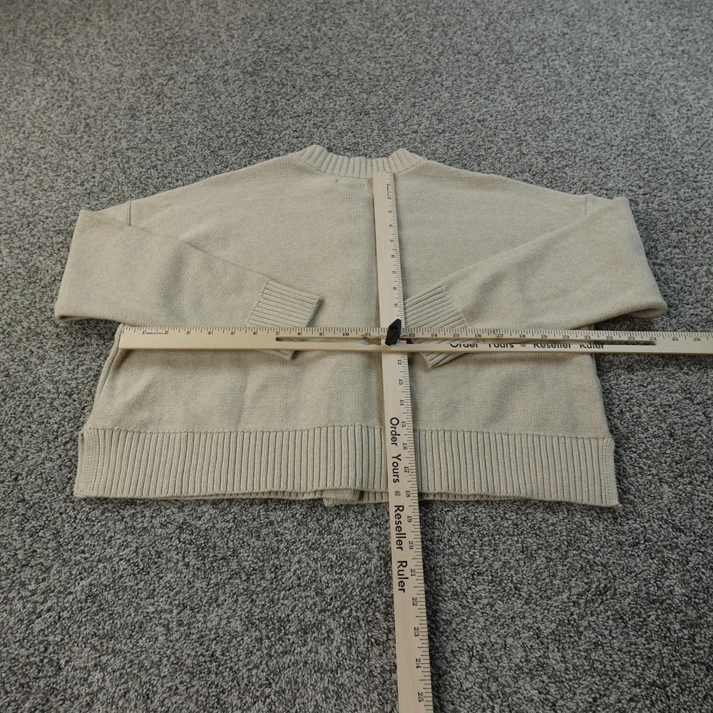 Quince Speckled Beige Button-Up Cropped Cardigan - Picture 8 of 12